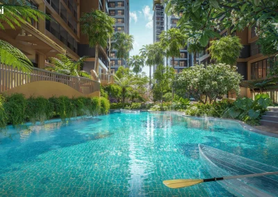 Monrei.Lazy river with kayak